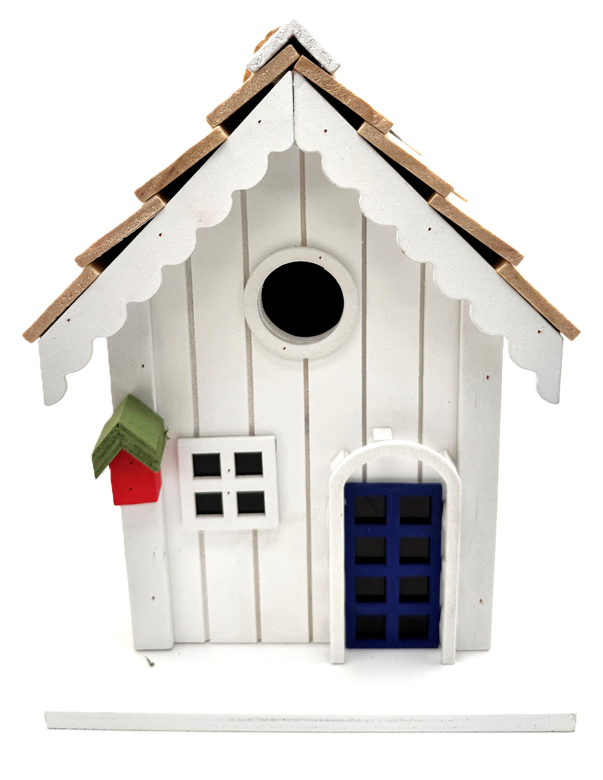 Wooden solar bird house