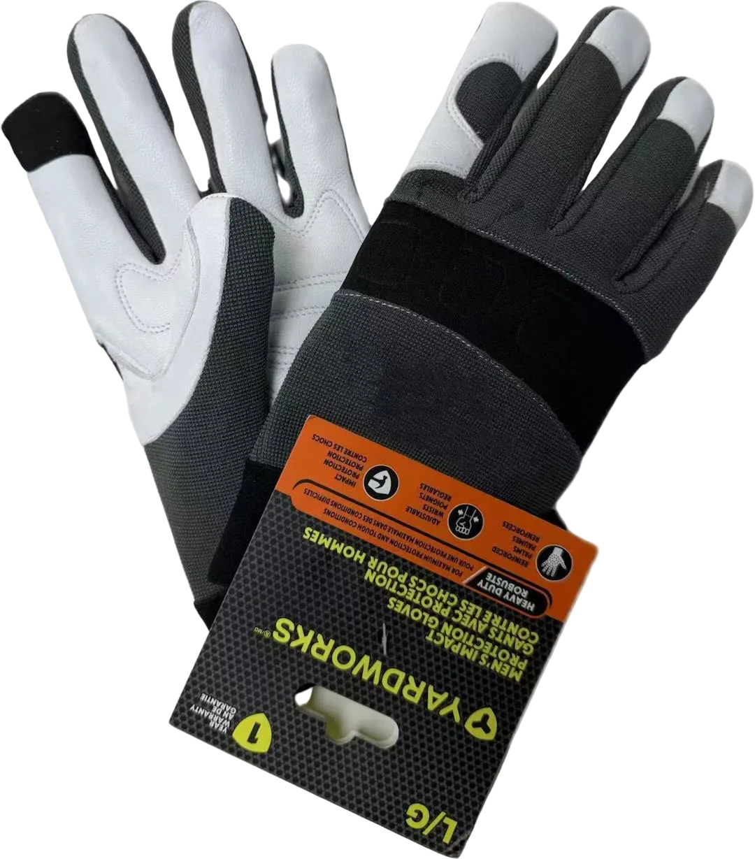 Yardworks ImPact Protection bamboo Skin Leather Gardening Gloves