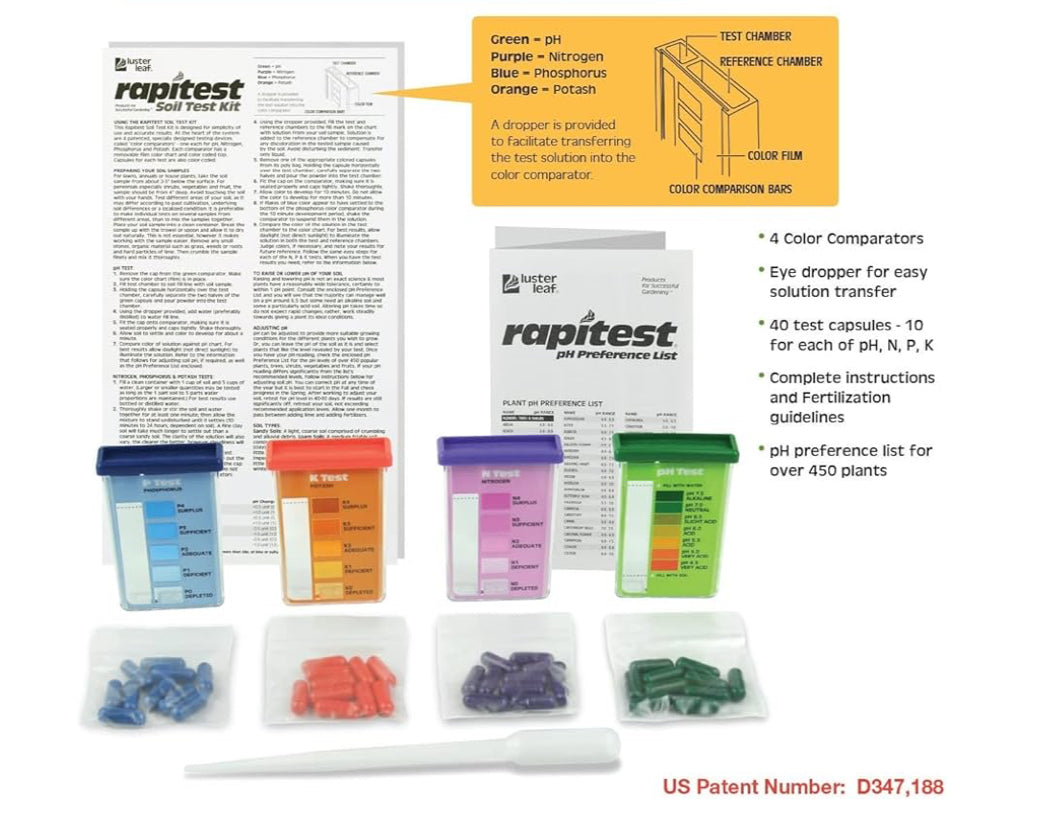 Rapitest Soil Test Kit, 40 Tests - Luster Leaf (USA)
