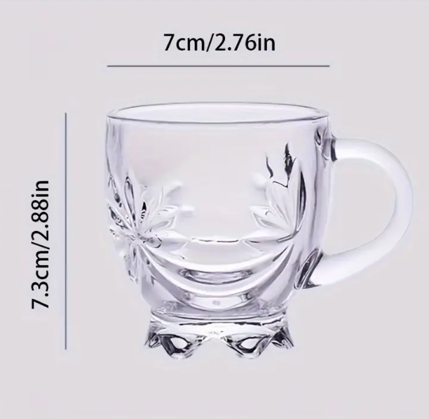 Luxury glass tea cups (6 pcs)