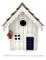 Wooden solar bird house