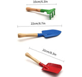 Kids Garden Tools 3Pcs set - Metal Trowel Rake & Shovel for Children Beach Sandbox