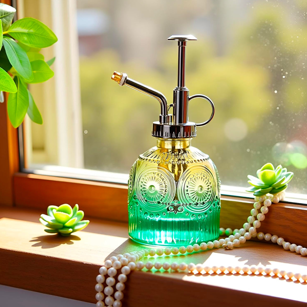 Vintage Glass Plant Mister Spray Bottle, 230 cc