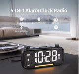 Digital 5 in 1 Alarm Clock Radio with Bluetooth Speaker