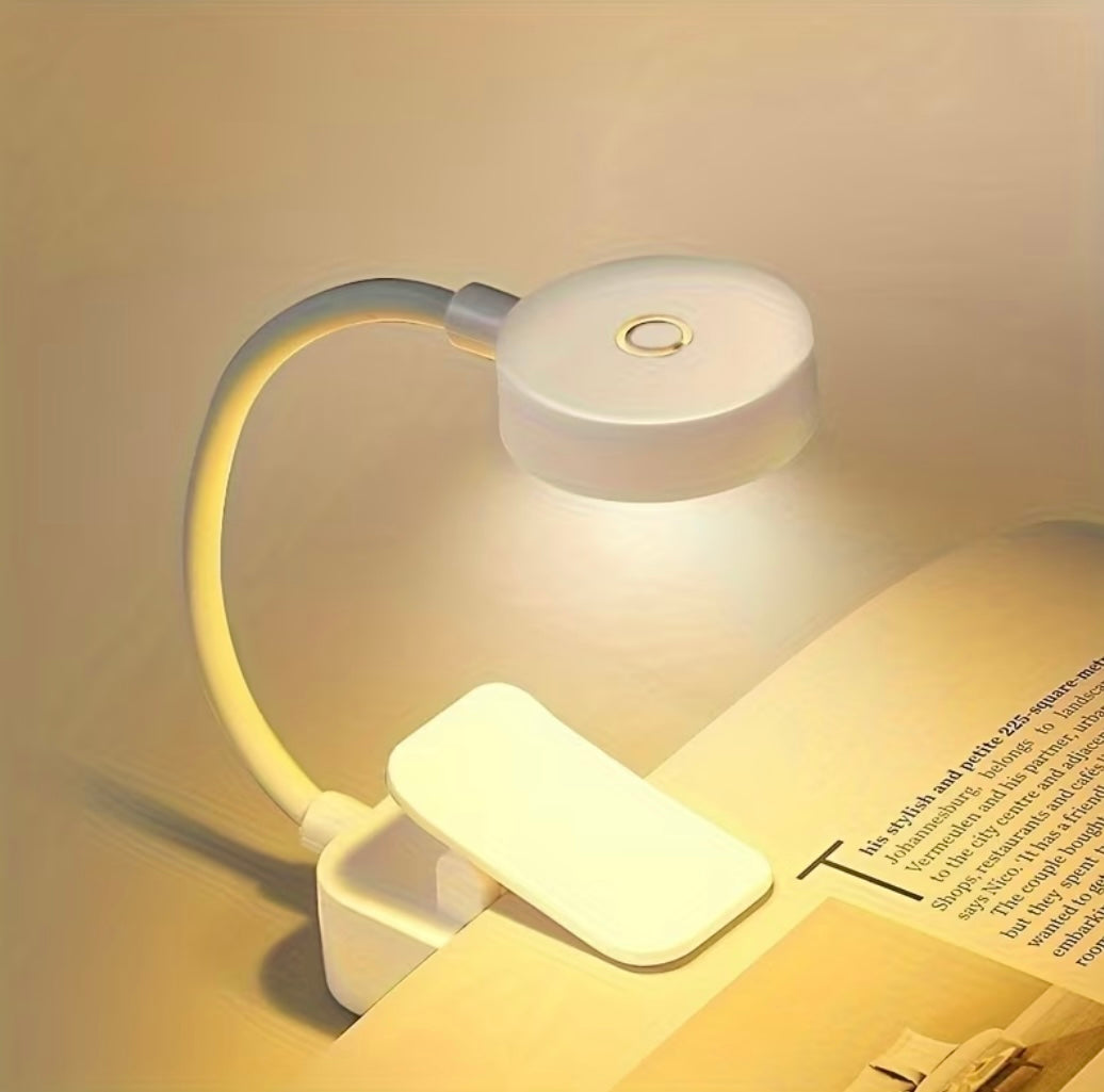 چراغ مطالعه LED گیره‌ای با ۳ طیف متفاوت نور سفید، طبیعی و زرد