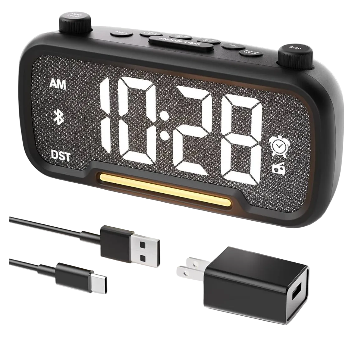 Digital 5 in 1 Alarm Clock Radio with Bluetooth Speaker
