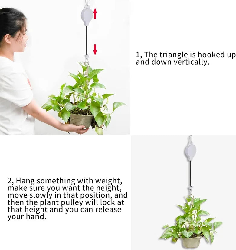 White Plant pulley retractable hanger