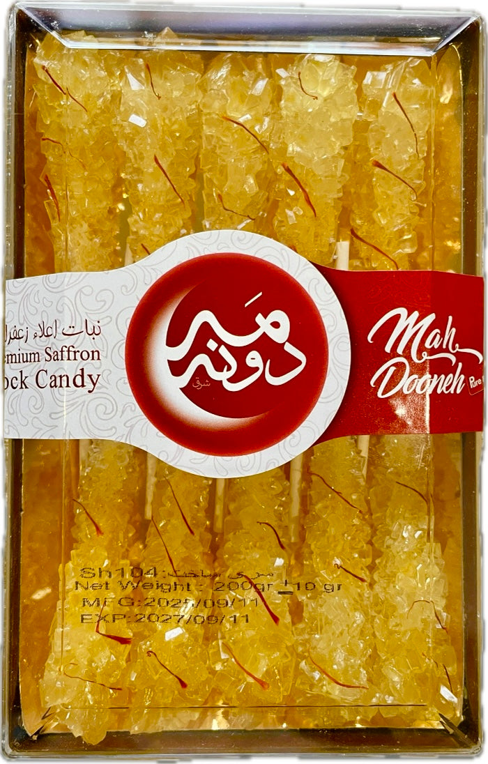 Mahdooneh Saffron Rock Candy Sticks (Nabat) – 10Pcs