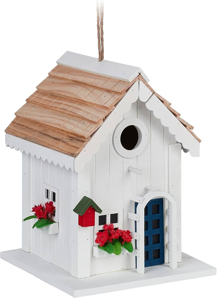 Wooden solar bird house